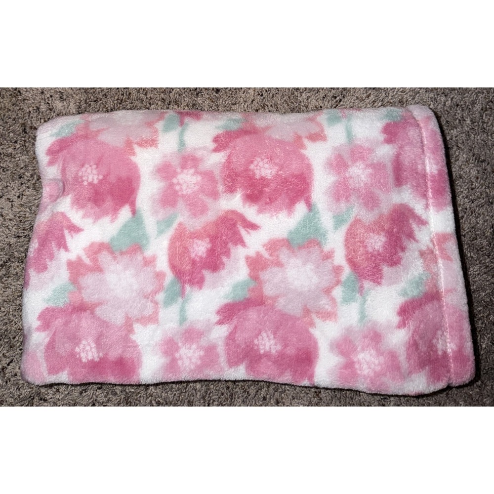 Adirondack Baby Blanket‎ Pink Floral Flowers Lightweight Soft Plush Girls